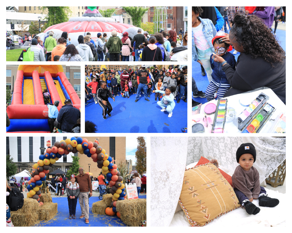 Collage of photos from Fall Fest 2022 at Parcel 5